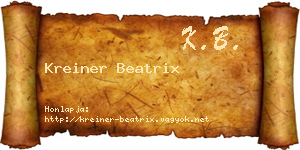 Kreiner Beatrix névjegykártya